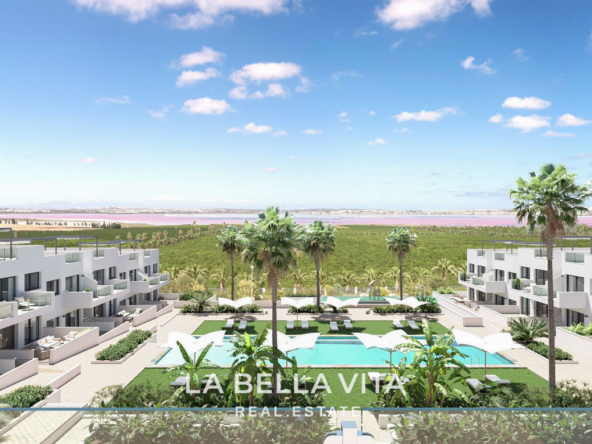 New Build Apartments with Pink Lake Views for Sale in Los Balcones, Torrevieja