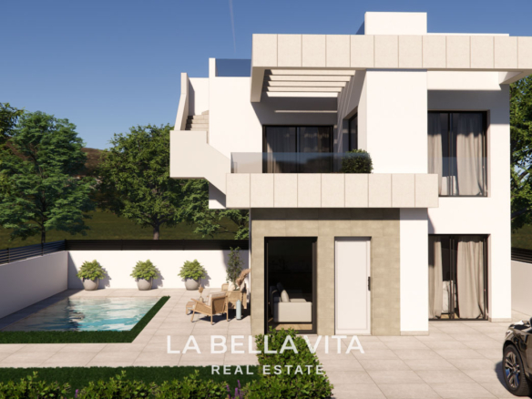 Cheap New Build Houses with private pools for sale in La Herrada, Los Montesinos