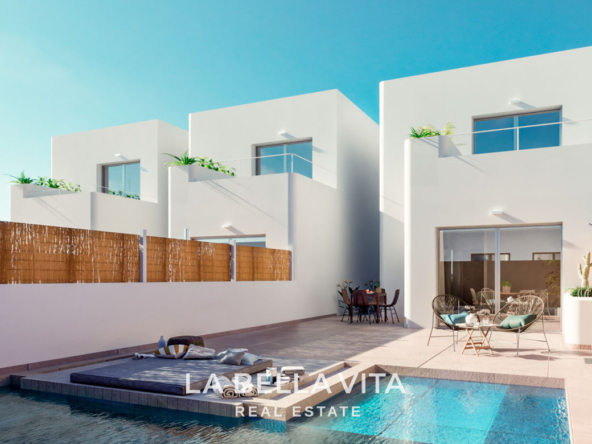 New Build Ibiza Style Properties for sale in Serena Golf, Los Alcazares, Spain