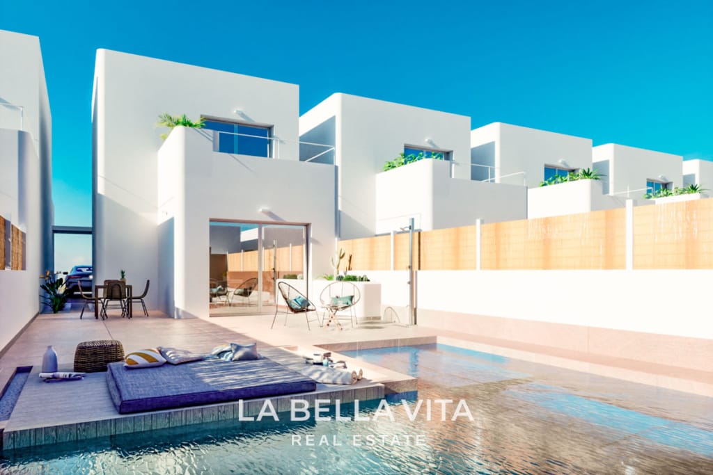 New Build Ibiza Style Properties for sale in Serena Golf, Los Alcazares, Spain