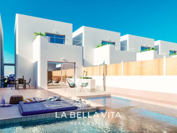 New Build Ibiza Style Properties for sale in Serena Golf, Los Alcazares, Spain