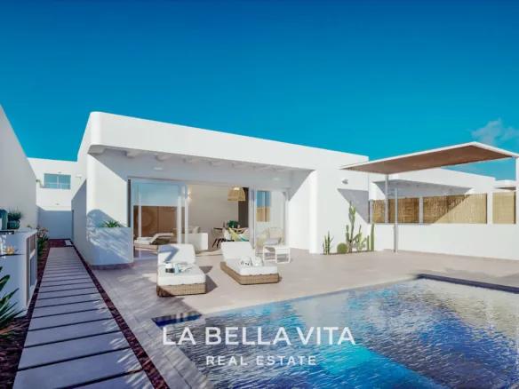 New Build Ibiza Style Villas for sale in Serena Golf, Los Alcazares, Spain
