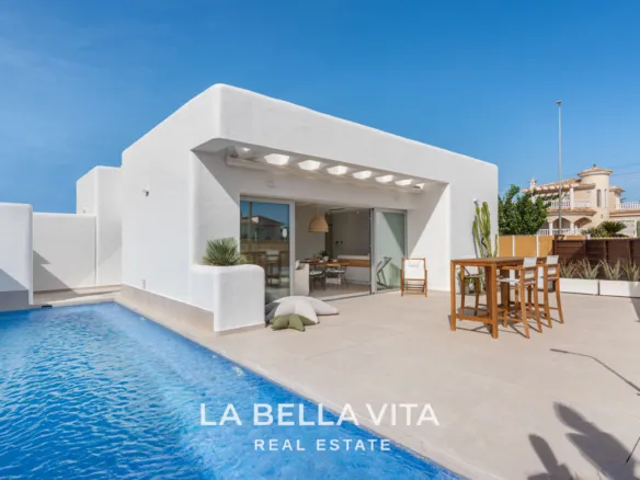 New Build Ibiza Style Villas for sale in Serena Golf, Los Alcazares, Spain