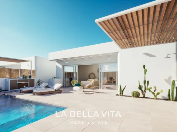 New Build Ibiza Style Villas for sale in Serena Golf, Los Alcazares, Spain