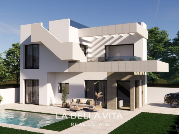 Cheap New Build Villas with private pools for sale in La Herrada, Los Montesinos