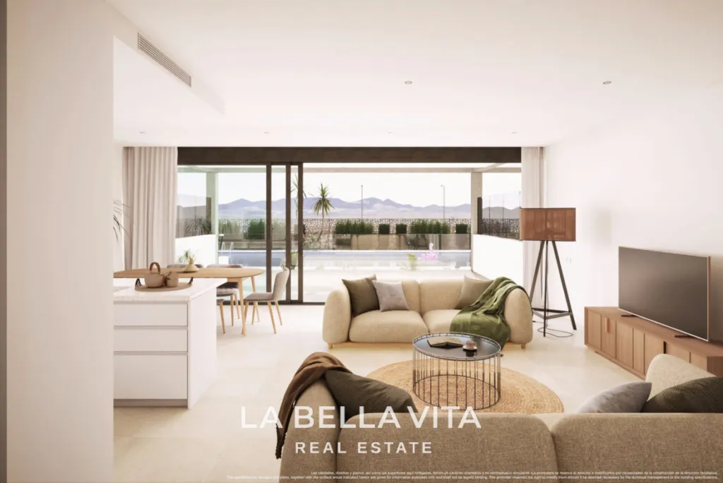 Appartements de luxe neufs de 2-3 chambres sur la plage à vendre à Mar de Cristal, Murcie