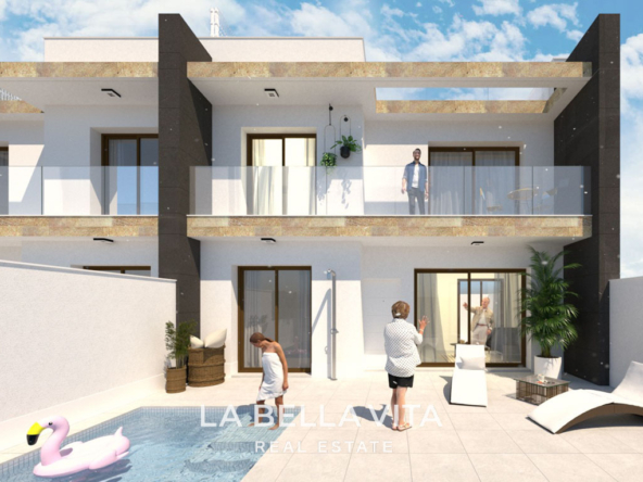 Modern New Build Townhouses with private pools for sale in San Pedro del Pinatar, Murcia