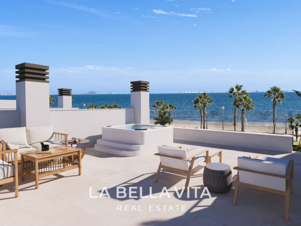 Exclusive Beachfront Villas with private pools and sea views for sale in Los Alcazares – Prime Location on the Mar Menor