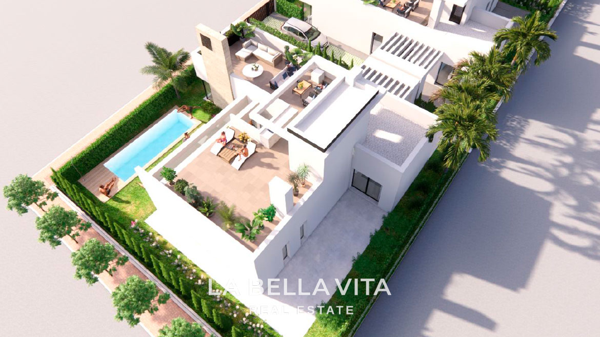 Luxury New Build Villas with Basement, Solarium and a Private Pool for Sale in Santa Rosalía Resort, Murcia