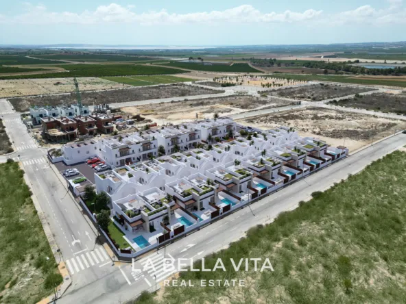 Modern Semi-Detached single-storey New Build Villas for Sale in Vistabella Golf with Private Pool and optional solarium