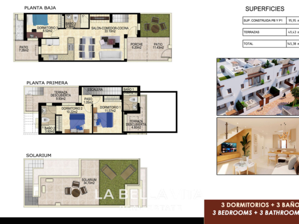 Modern Townhouses for Sale in Vistabella Golf – Spacious new build Homes with Private Solarium & Communal Pool