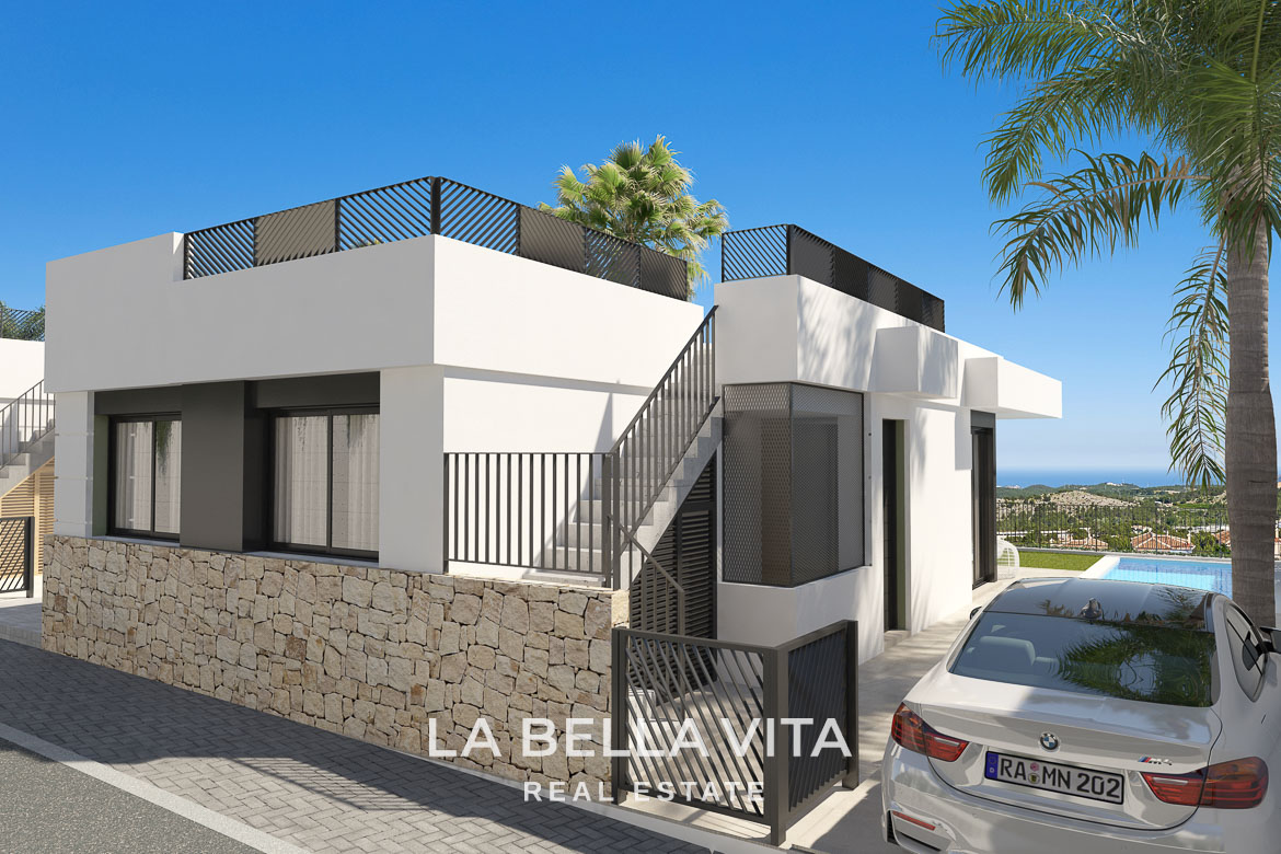 New-Build Properties for sale with Sea Views, optional private pool and solarium in Polop – Modern Homes in a Gated Community