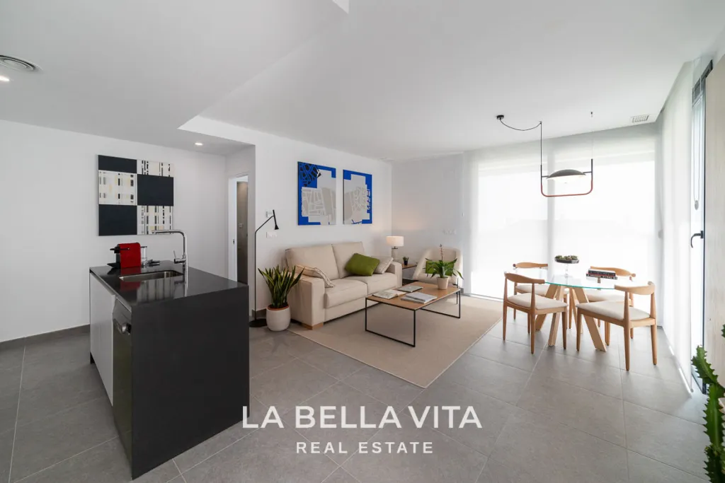 Propriétés neuves à vendre avec vue sur la mer, piscine privée en option et solarium à Polop - Maisons modernes dans une communauté fermée