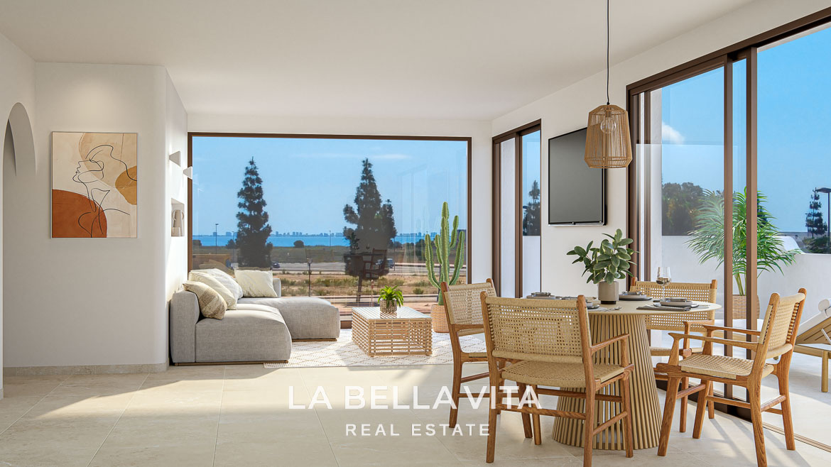 Modern Mediterranean-Style New Build Apartments with Sea Views for Sale in Serena Golf, Los Alcázares