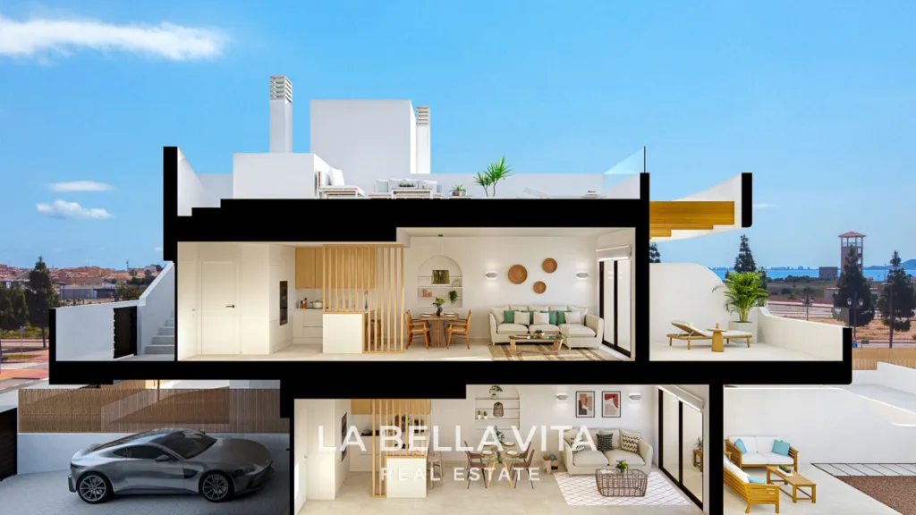 Nowoczesne apartamenty w stylu śródziemnomorskim z widokiem na morze na sprzedaż w Serena Golf, Los Alcázares