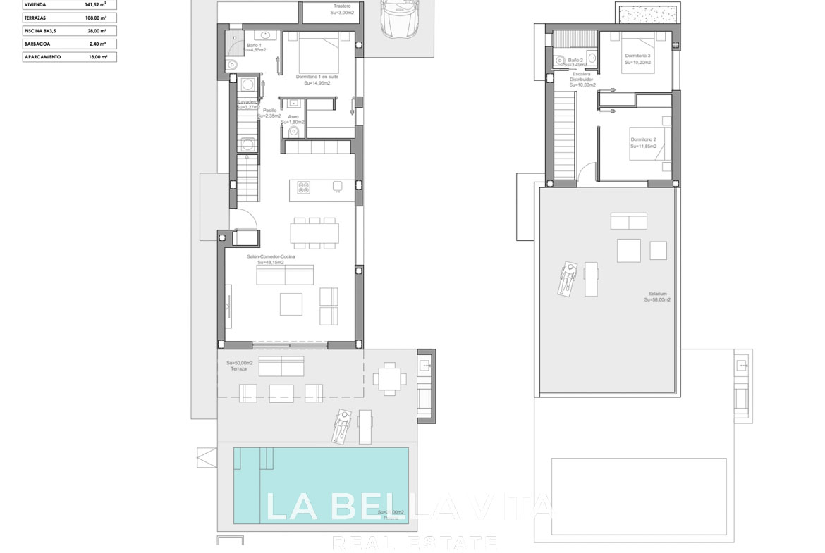 Modern New Build Independent Villas with Pools for sale in La Herrada, Los Montesinos