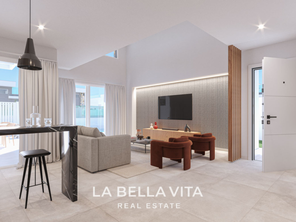 Modern New Build Single-Storey Villas with Double-Height Ceilings for Sale in Serena Golf, Los Alcázares
