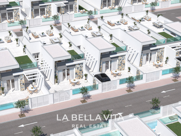Modern New Build Single-Storey Villas with Double-Height Ceilings for Sale in Serena Golf, Los Alcázares