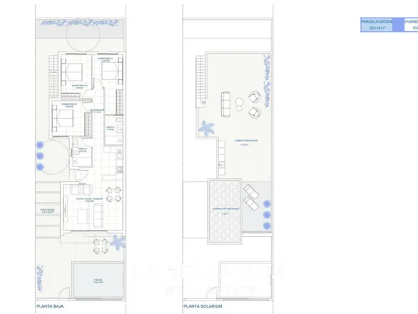 Floor Plan Modern New Build Single-Storey Villas with Double-Height Ceilings for Sale in Serena Golf, Los Alcázares
