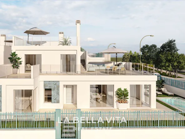 New Build Villas for Sale in Serena Golf, Los Alcázares – Private Pool and Underground Garage