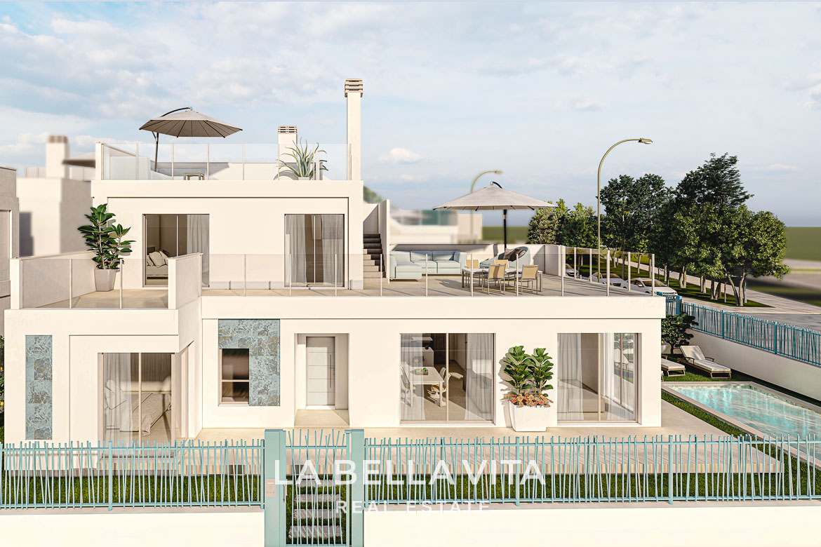 New Build Villas for Sale in Serena Golf, Los Alcázares – Private Pool and Underground Garage