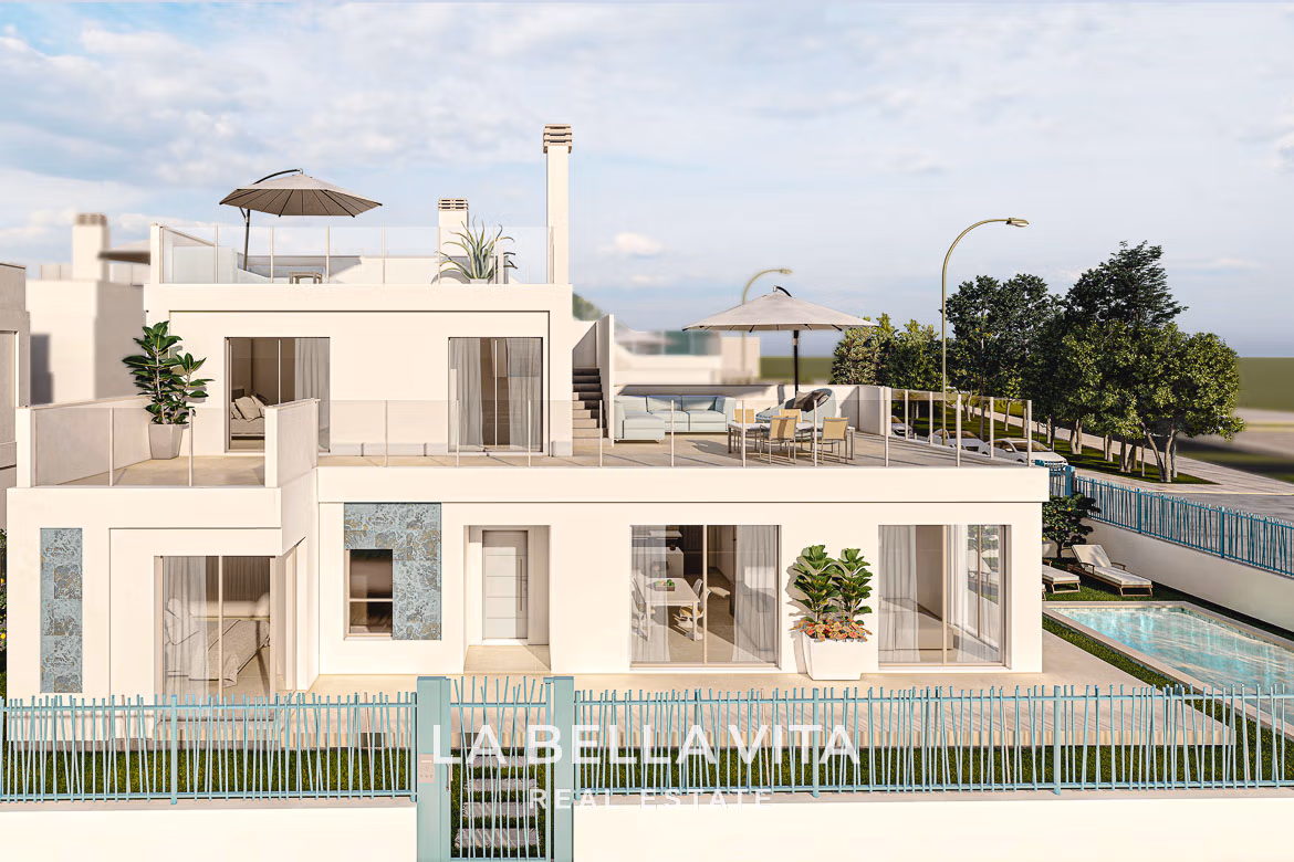 New Build Villas for Sale in Serena Golf, Los Alcázares – Private Pool and Underground Garage