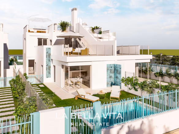 Nowo wybudowane wille na sprzedaż w Serena Golf, Los Alcázares – prywatny basen i garaż podziemny