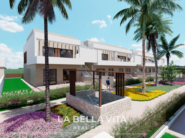 New Build Bungalow-Type Apartments for sale in Serena Golf, Los Alcázares ground and top floor