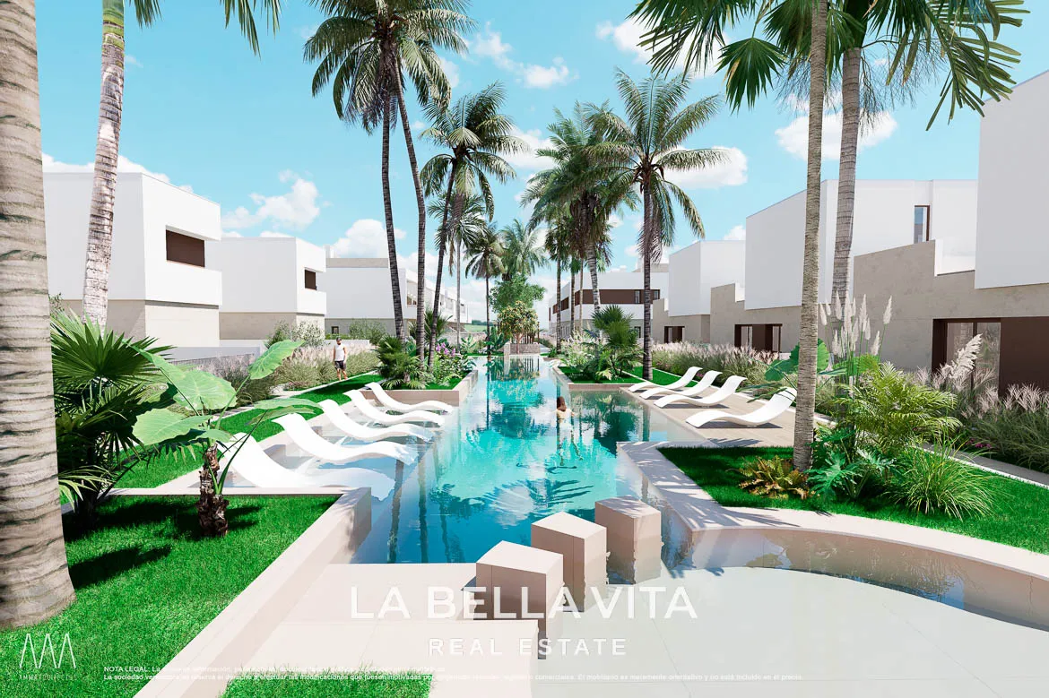 New Build Bungalow-Type Apartments for sale in Serena Golf, Los Alcázares ground and top floor