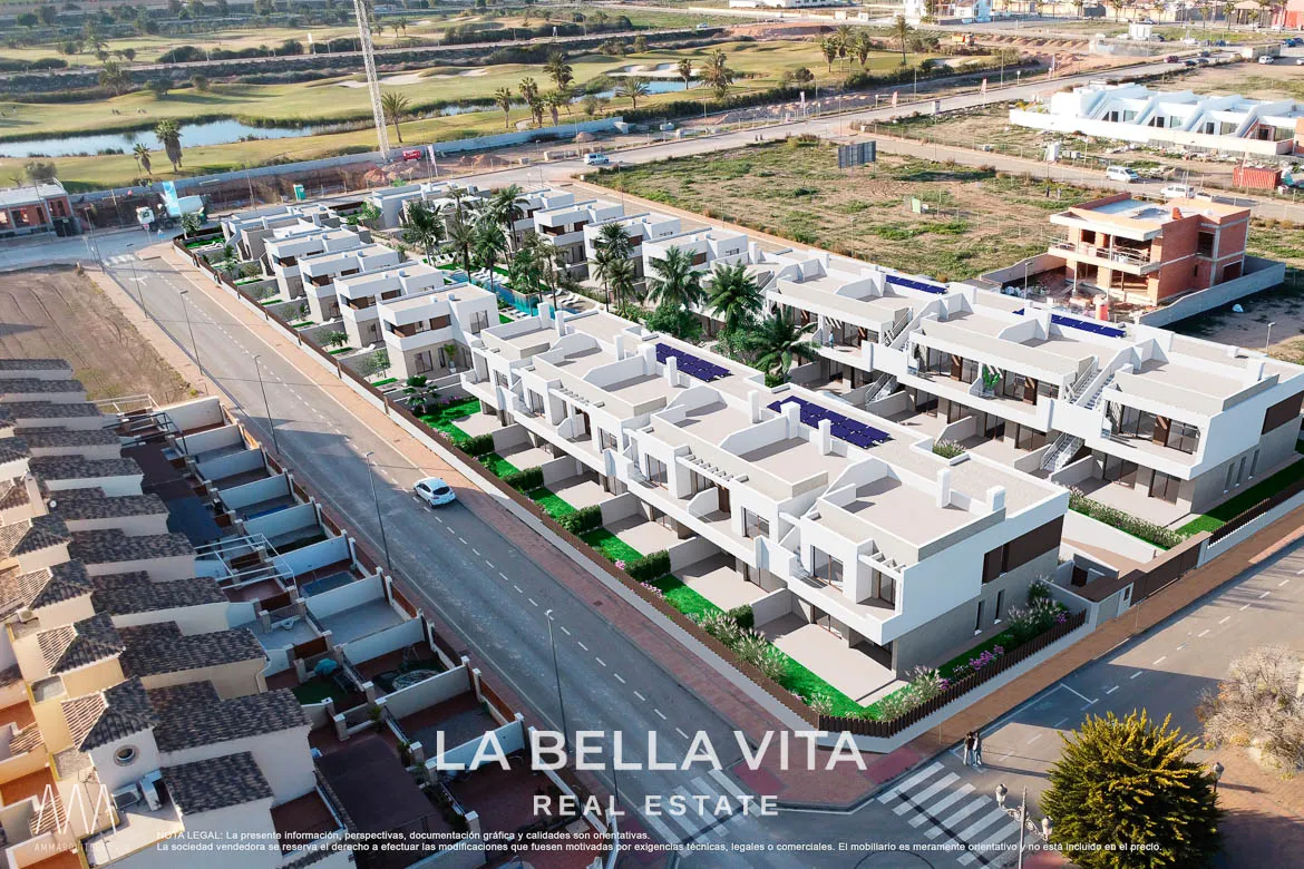 New Build Bungalow-Type Apartments for sale in Serena Golf, Los Alcázares ground and top floor