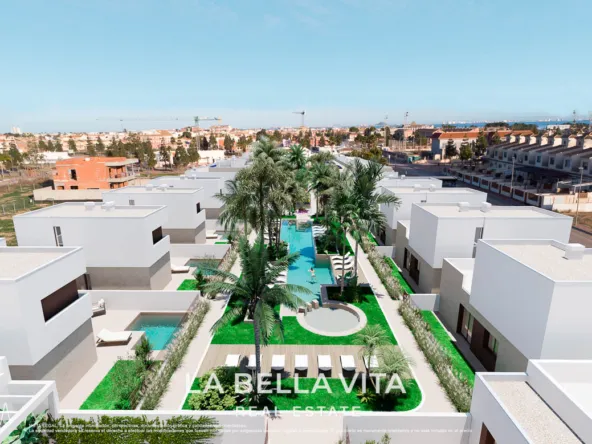 New Build Bungalow-Type Apartments for sale in Serena Golf, Los Alcázares ground and top floor