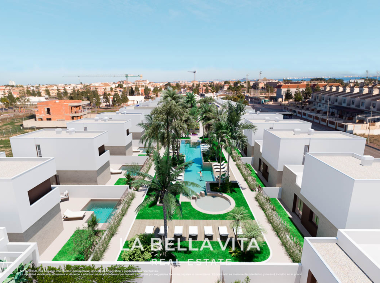 New Build Bungalow-Type Apartments for sale in Serena Golf, Los Alcázares ground and top floor
