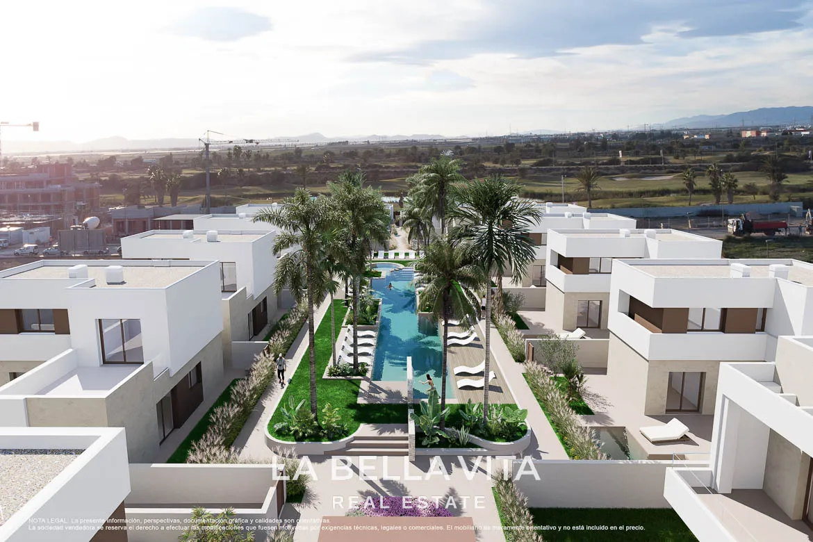 New Build Bungalow-Type Apartments for sale in Serena Golf, Los Alcázares ground and top floor