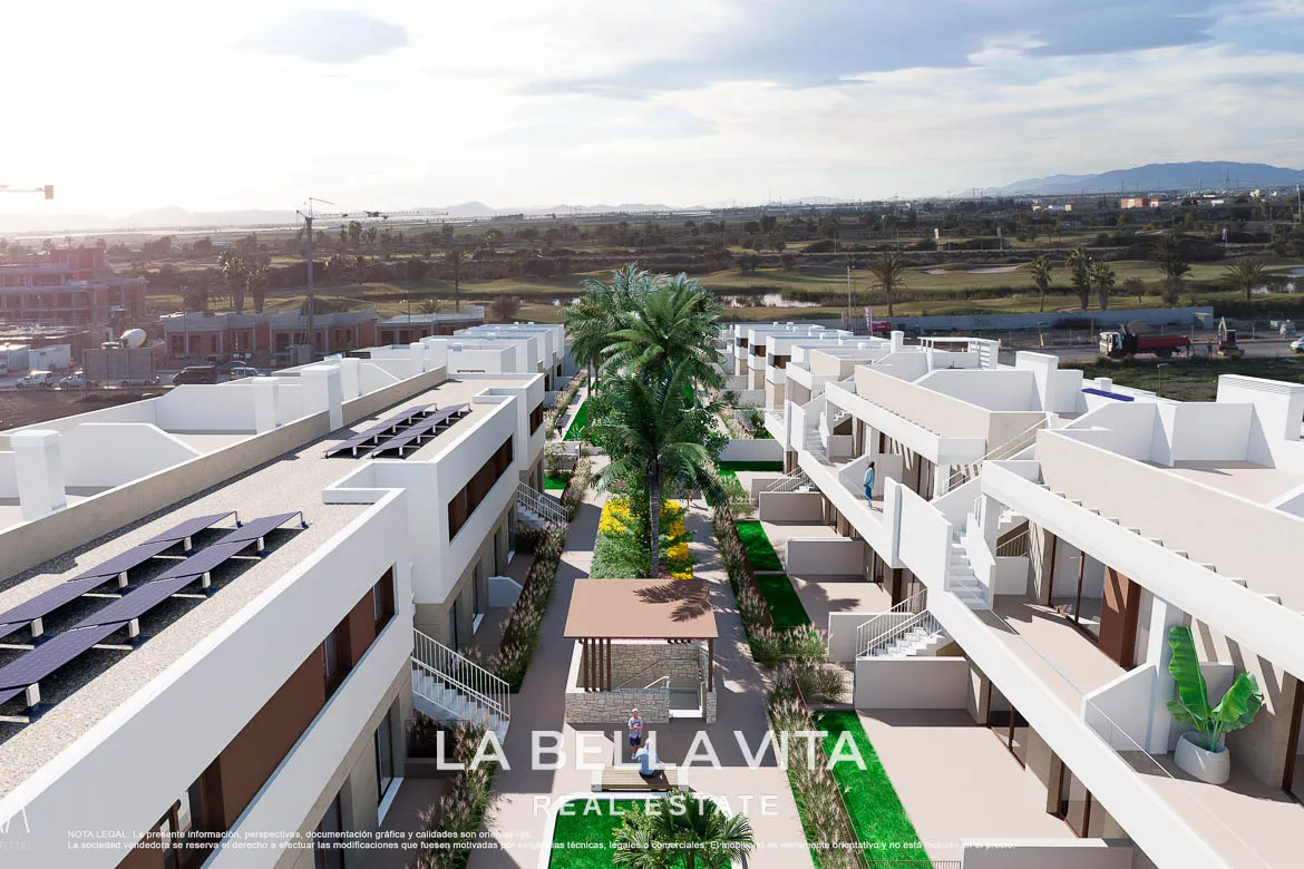 New Build Bungalow-Type Apartments for sale in Serena Golf, Los Alcázares ground and top floor