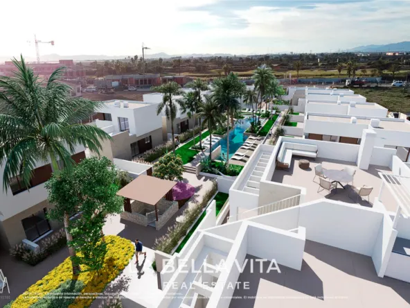 New Build Bungalow-Type Apartments for sale in Serena Golf, Los Alcázares ground and top floor