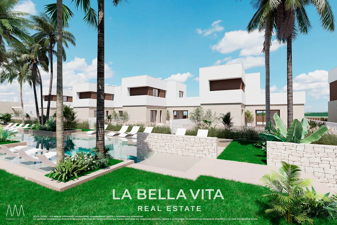 New Build Bungalow-Type Apartments for sale in Serena Golf, Los Alcázares ground and top floor