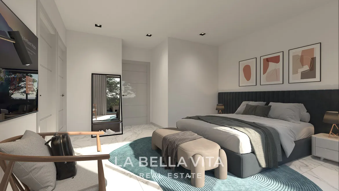 Modern New Build Villas for sale on One Floor in Torrevieja with closed garage and solarium - Sunset & Lake View