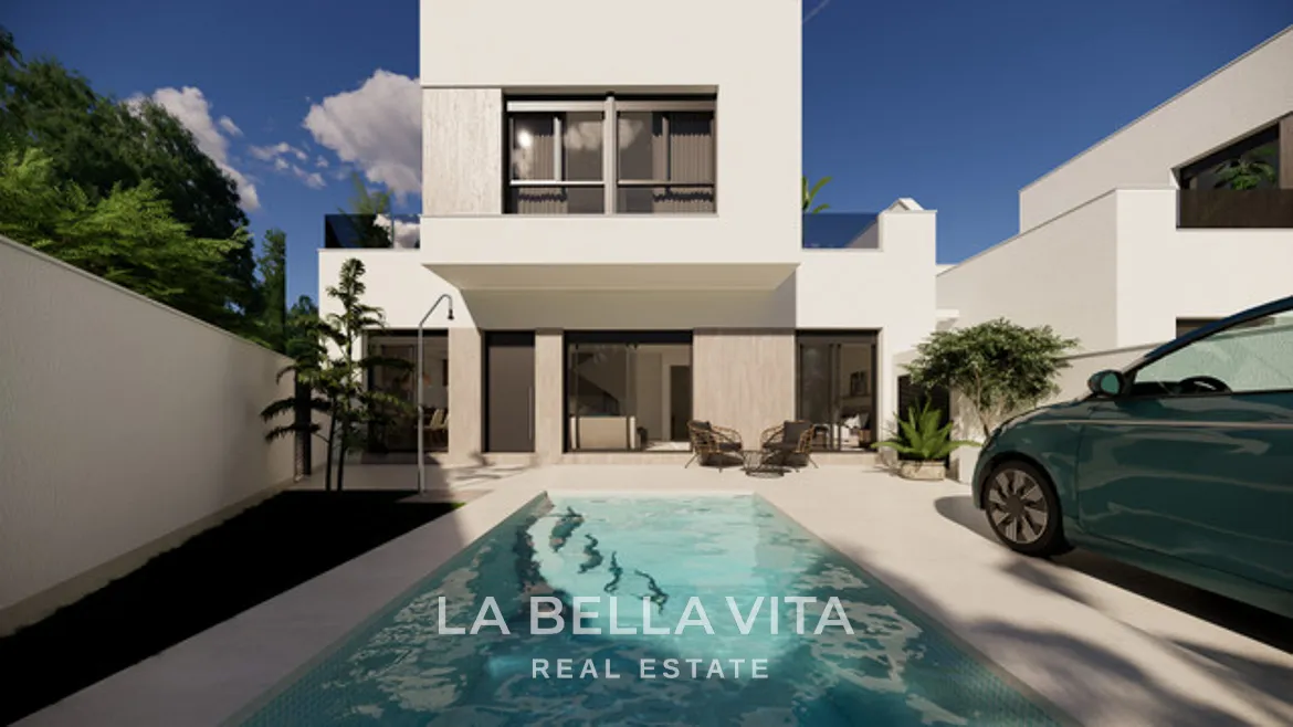 New Build Corner Villas for sale in San Fulgencio, Alicante – South-Facing, Modern with Private Pools