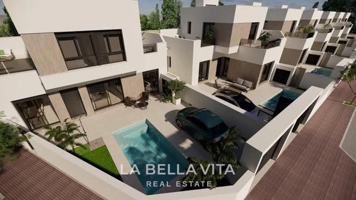 New Build Corner Villas for sale in San Fulgencio, Alicante – South-Facing, Modern with Private Pools