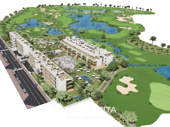 New Frontline Golf Apartments for sale in Serena Golf, Los Alcázares