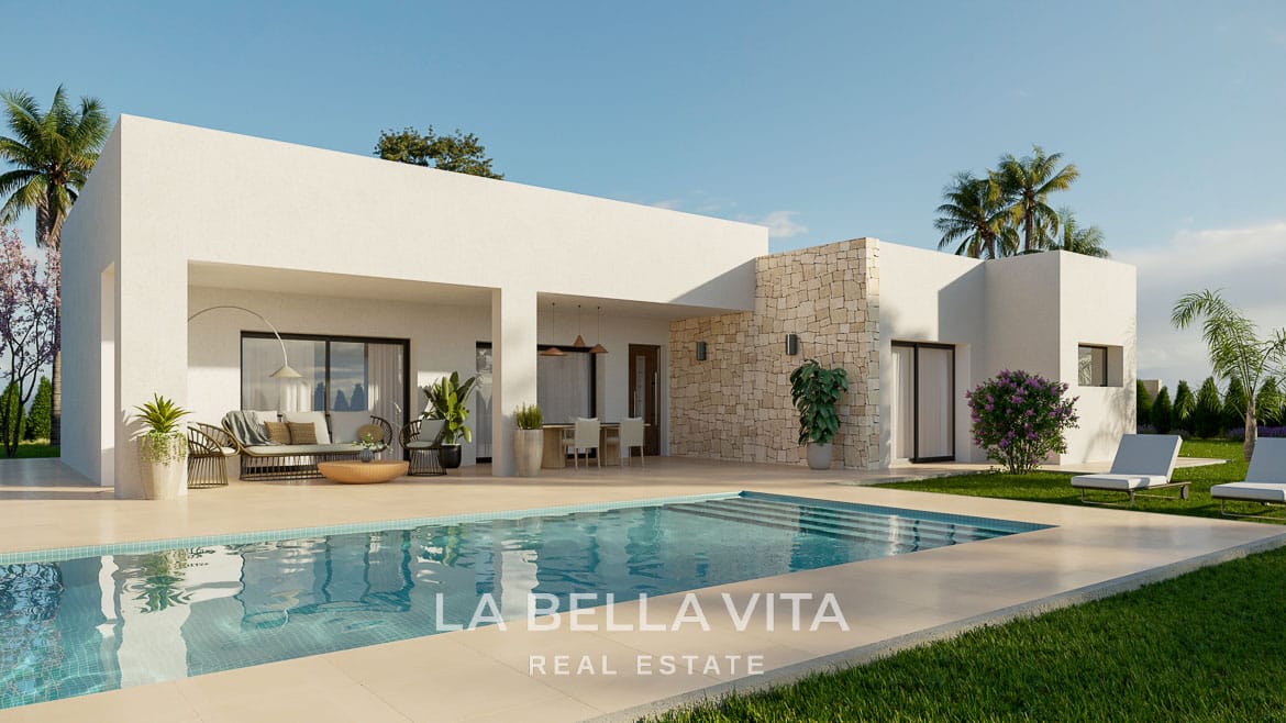 Rustic Land New Build Villas with private pools for sale in Aspe, Alicante Inland, Spain