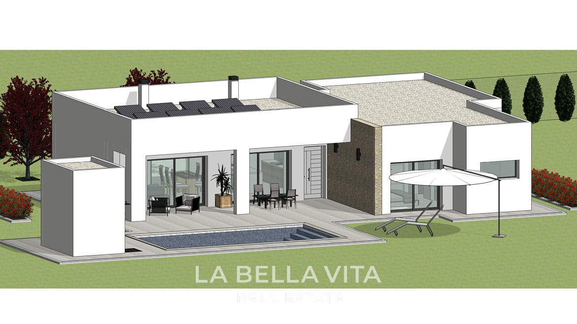 Rustic Land New Build Villas with private pools for sale in Aspe, Alicante Inland, Spain