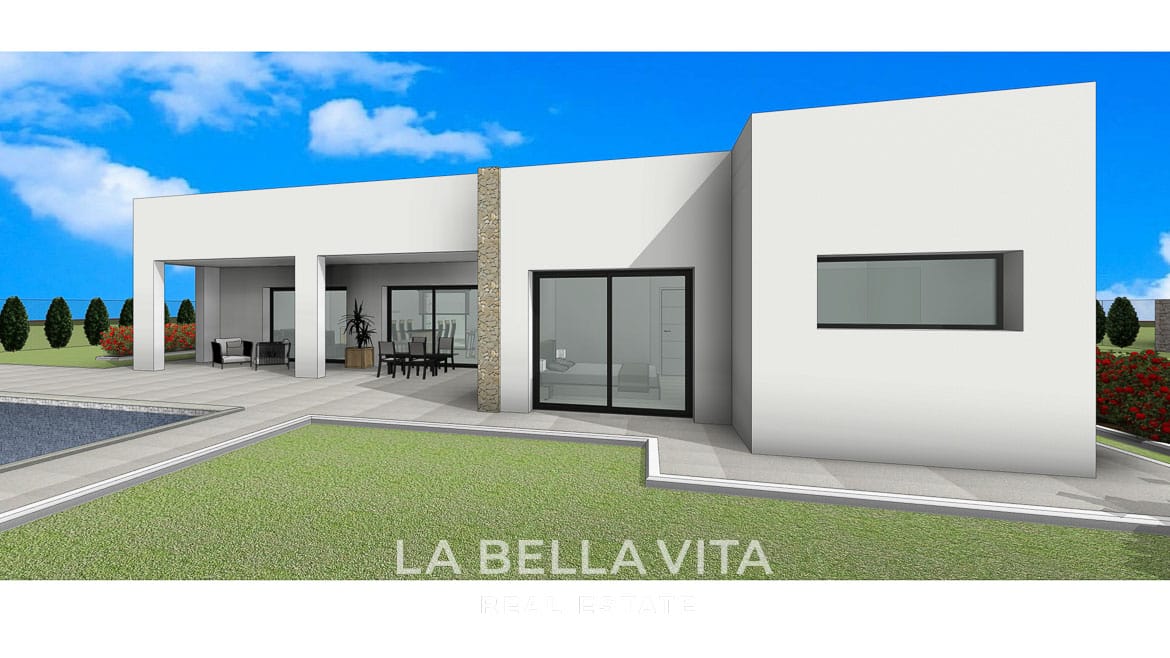 Rustic Land New Build Villas with private pools for sale in Aspe, Alicante Inland, Spain