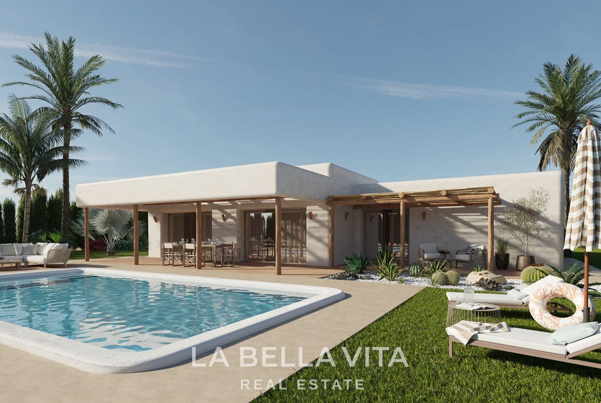 Luxury Ibiza Style Villas with Rustic Plots for sale in Aspe, Pinoso and Surroundings, Alicante Inland
