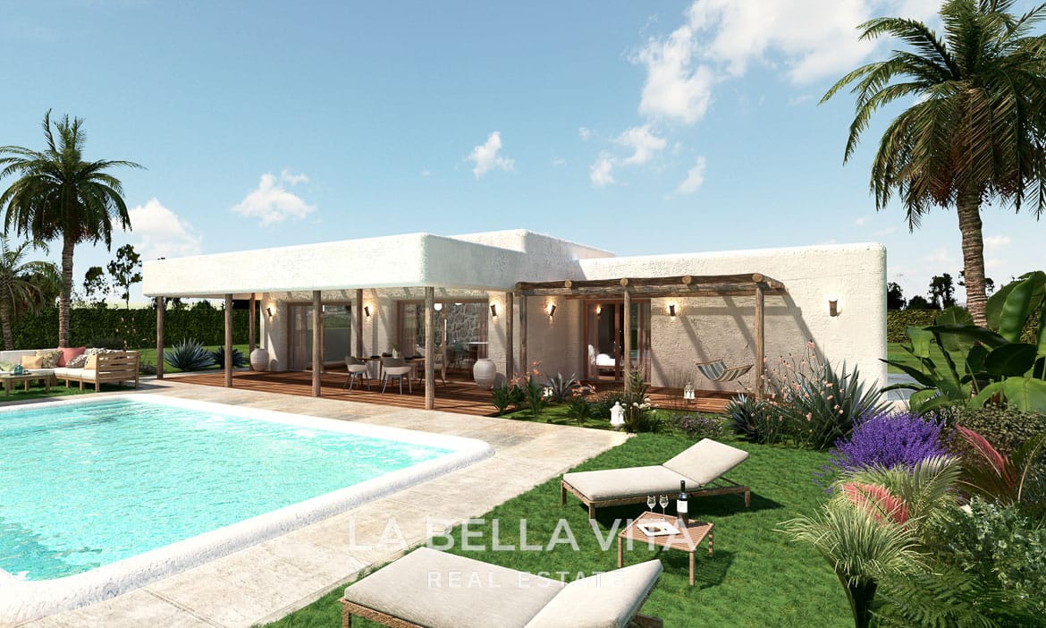 Luxury Ibiza Style Villas with 4 Bedrooms, Private Pools & Rustic Plots for sale in Aspe, Pinoso and Surroundings (Alicante Inland)