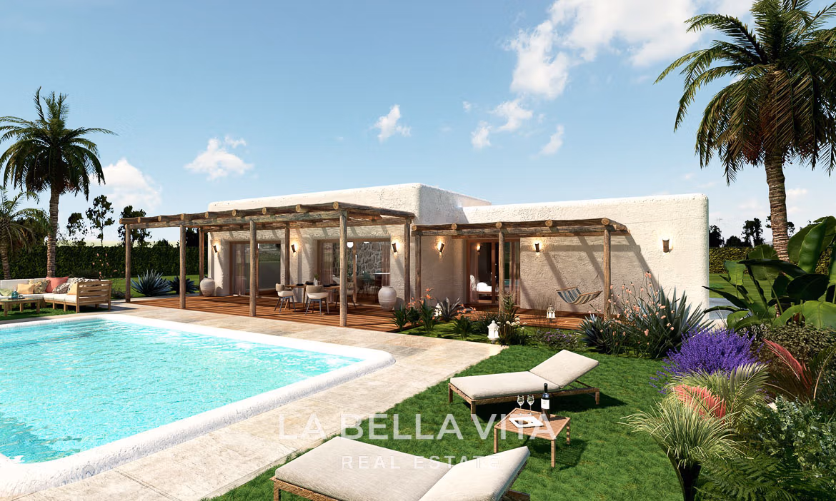 Luxury Ibiza Style Villas with 4 Bedrooms, Private Pools & Rustic Plots for sale in Aspe, Pinoso and Surroundings (Alicante Inland)