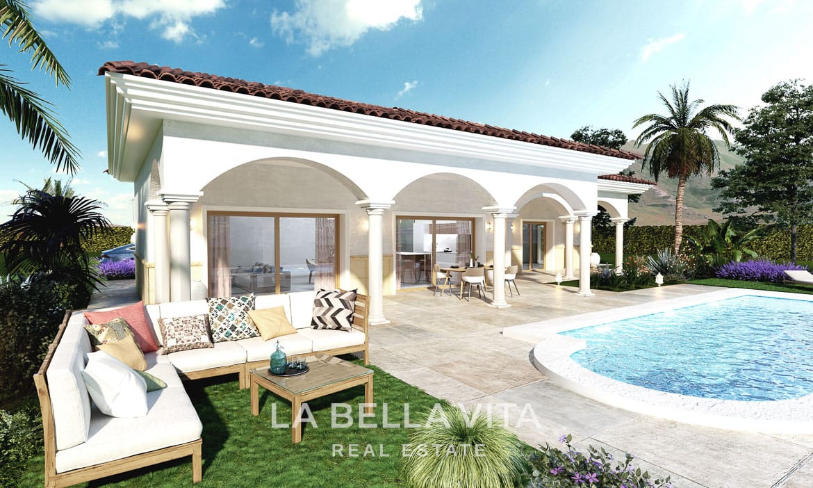 New Build Mediterranean Villas on Rustic Land for sale in Aspe and Surroundings, Alicante, Spain