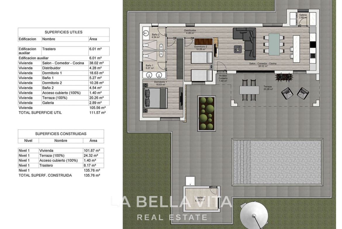 New Build Mediterranean Villas on Rustic Land for sale in Pinoso and Surroundings, Alicante Inland, Spain plan