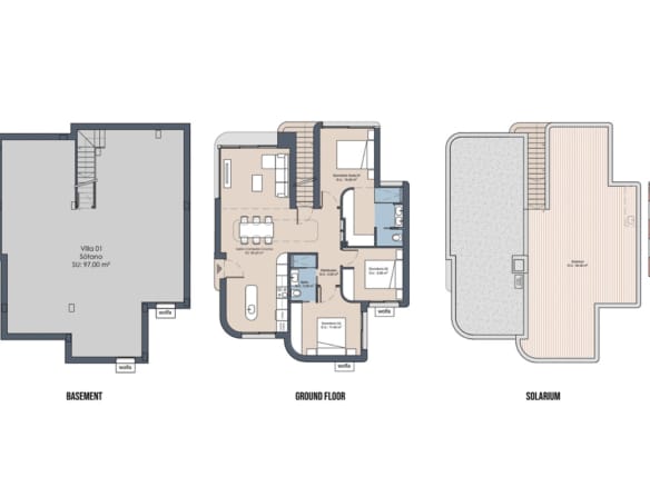 New Build Modern Frontline Golf Villas for sale in Serena Golf, Los Alcazares