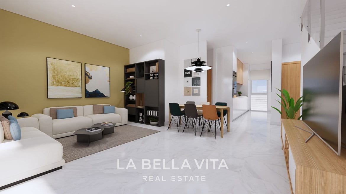 Affordable New Build Frontline Golf Properties with Garages for sale on La Serena Golf in Los Alcázares, Murcia